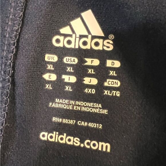 Vintage Adidas Men’s Track Pants XL Black Blue Wide-Leg Nylon Panels Drawstring - Picture 4 of 8